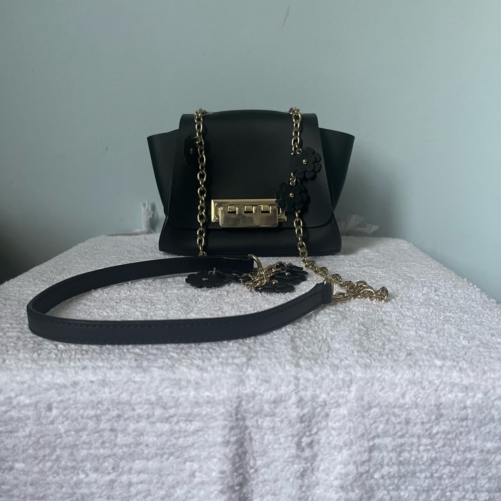 ZAC Zac Posen Black Crossbody Bag with Gold Hardware
